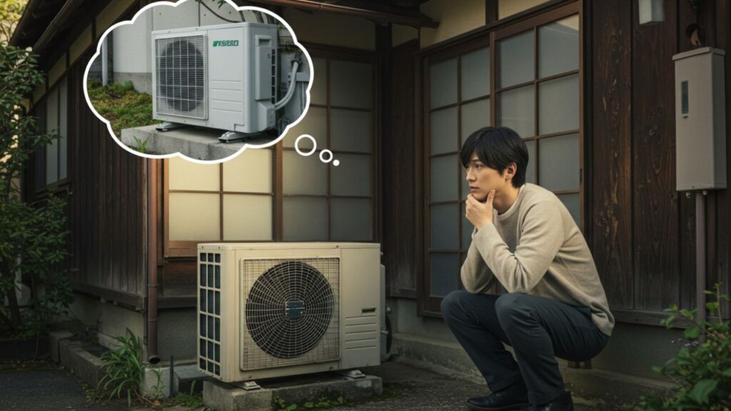 石巻市でエアコンが故障したから新しいエアコンを考えている様子