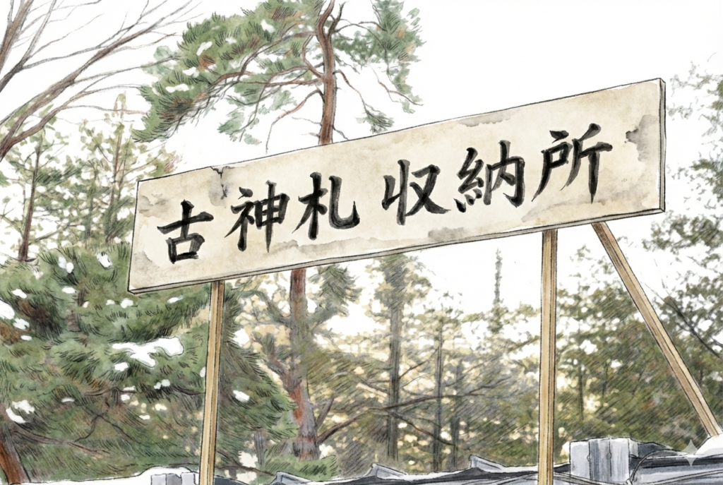 正月飾りと古神札収納所