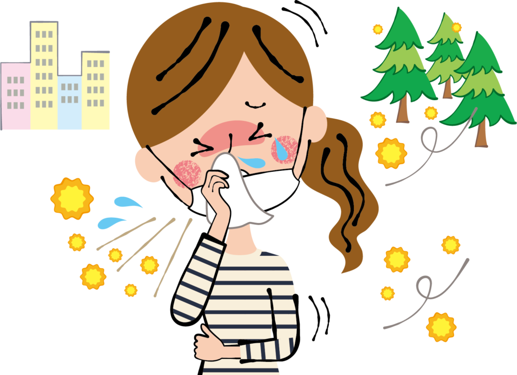 花粉症に苦しむ女性