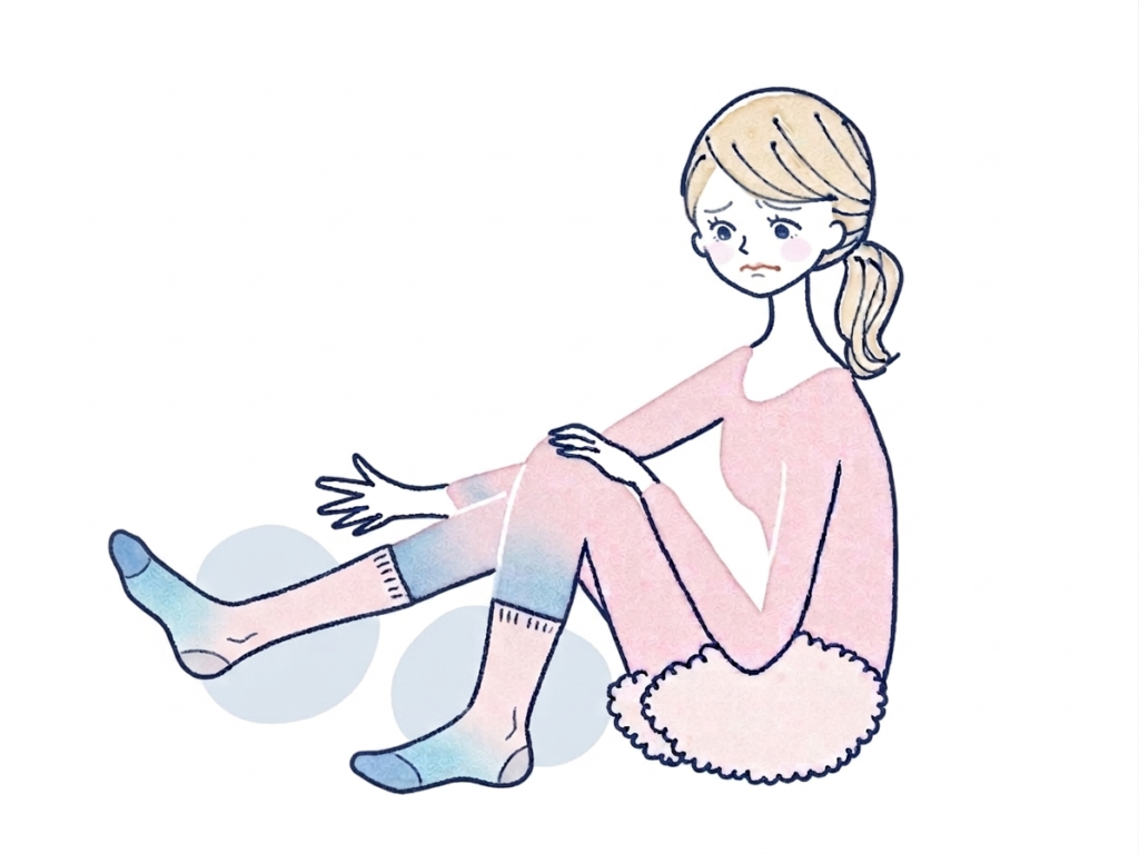 足の冷えに悩む女性