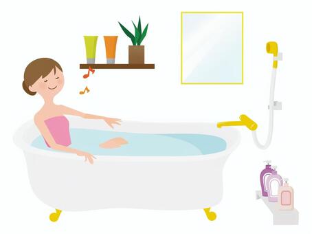 お風呂でリラックスしている女性