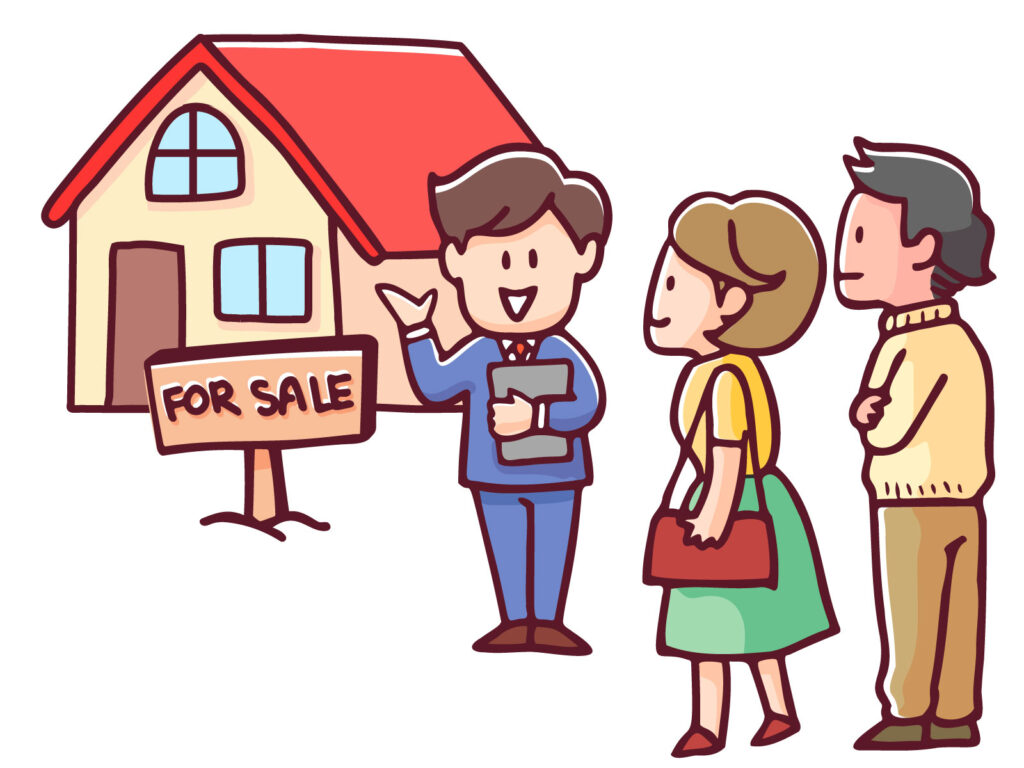 中古住宅の購入を考えている夫婦のイラスト